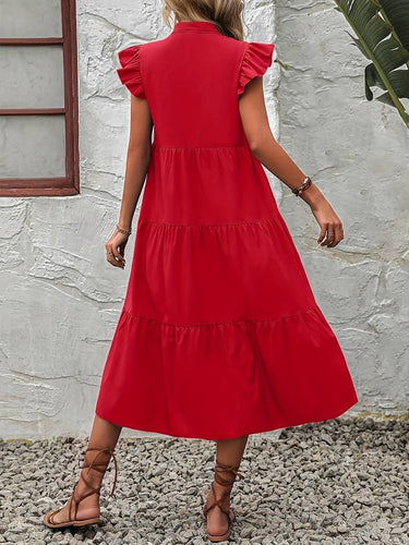 Heidi – elegantes kleid mit rüschenärmeln für frühling und sommer