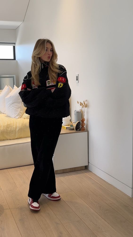 Heidi-Mode | Weinlese Ferrari Racer Jacke mit Sportlichem Stil (Unisex)