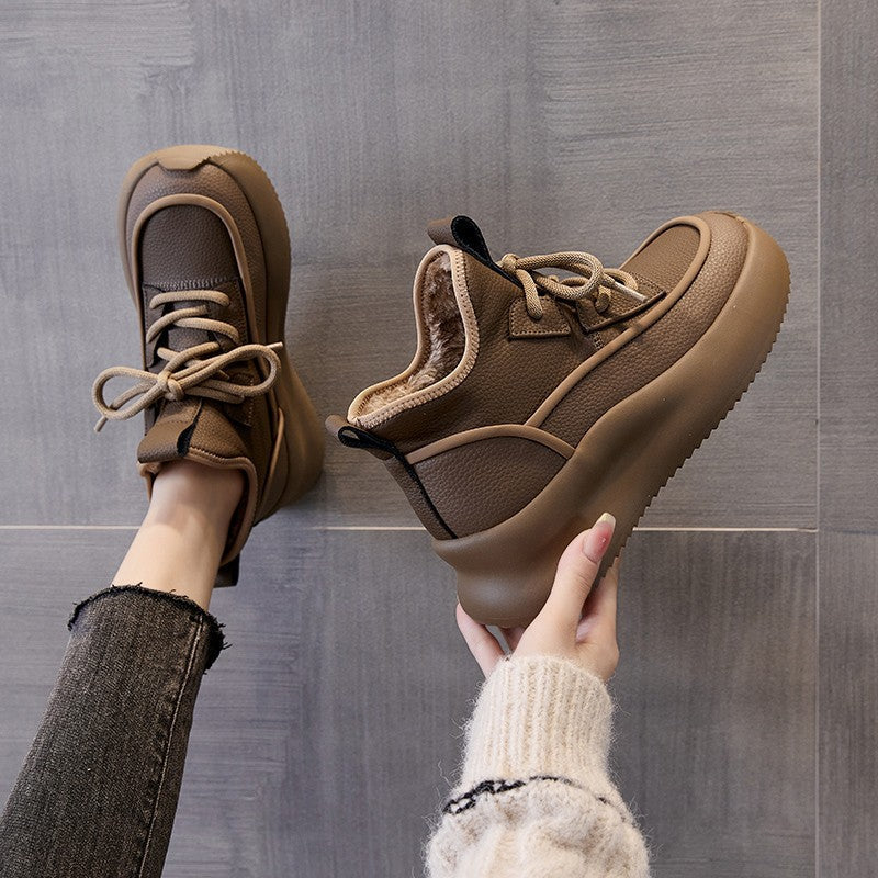 Heidi-Mode | Damen Bequeme Plattform Kurze Stiefel