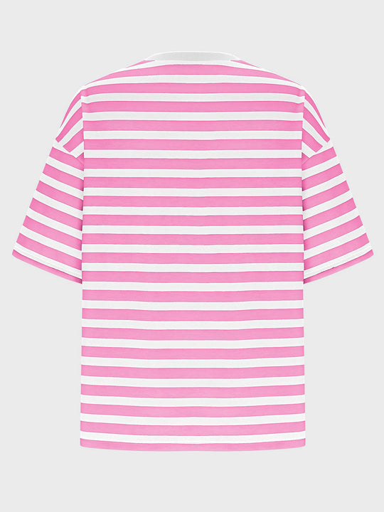 Heidi-Mode | Gestreiftes Rundhals-Halbarm-T-Shirt