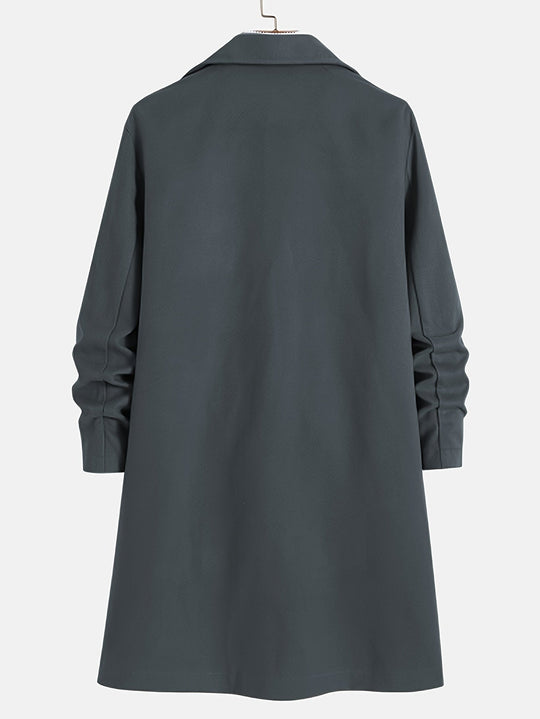 Heidi-Mode | Elegante Lange Jacke Polyester und Wolle Klassisch und Warm