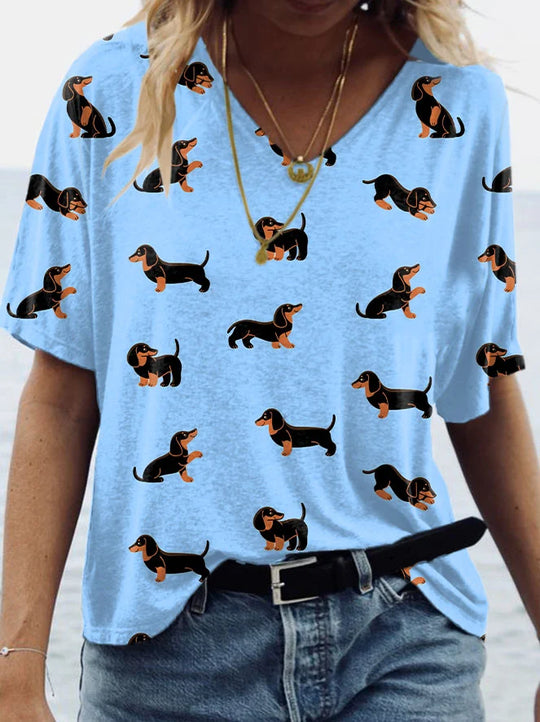 Heidi-Mode | Dackel Shirt mit Pfotenprint aus Lima