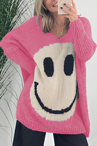 Elegante Smiley-Pullover mit langen Ärmeln