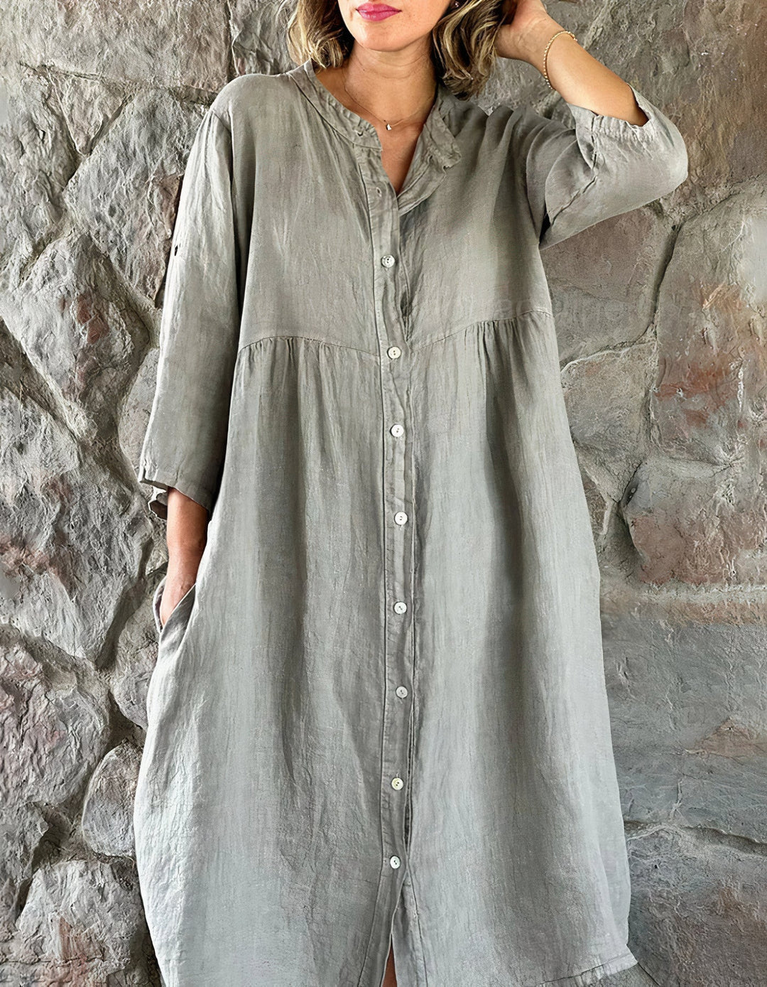 Heidi-Mode | Atmungsaktives Strandkleid aus Baumwolle und Leinen für Einen Schicken Sommerlook