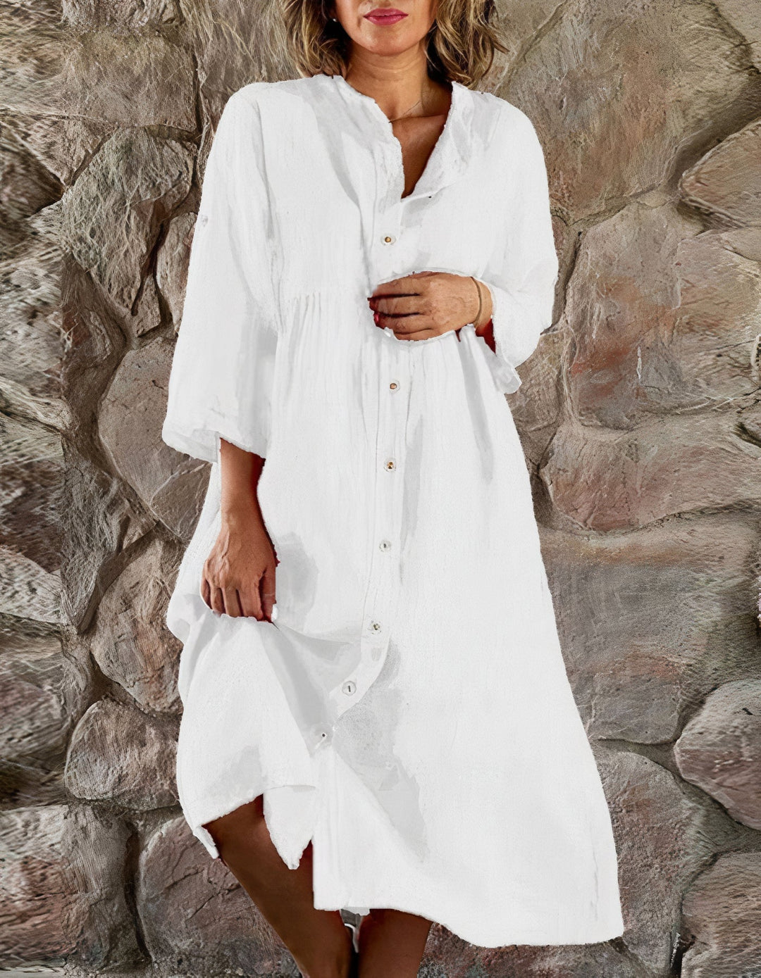 Heidi-Mode | Atmungsaktives Strandkleid aus Baumwolle und Leinen für Einen Schicken Sommerlook