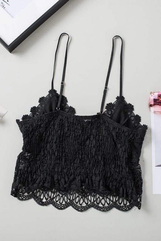 Heidi-Mode | V-Ausschnitt Spitze Cropped Cami