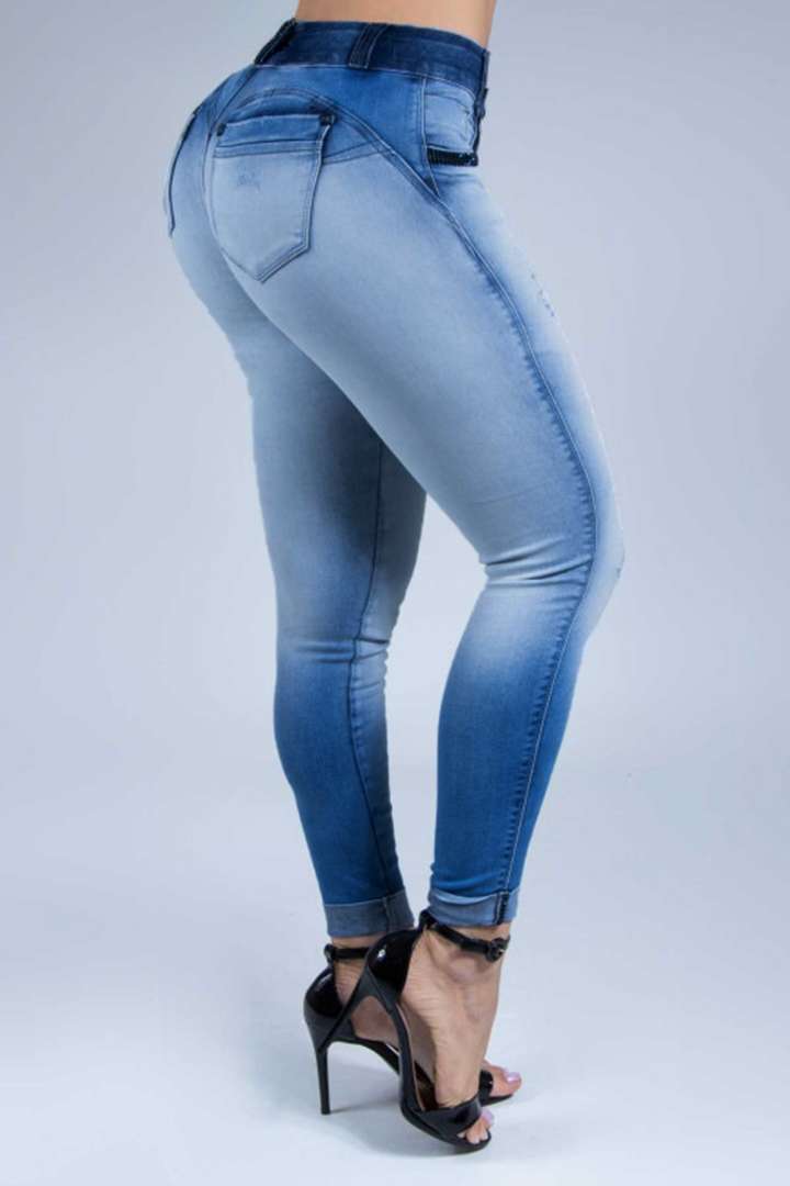 Bequeme hohe Taille Skinny Jeans