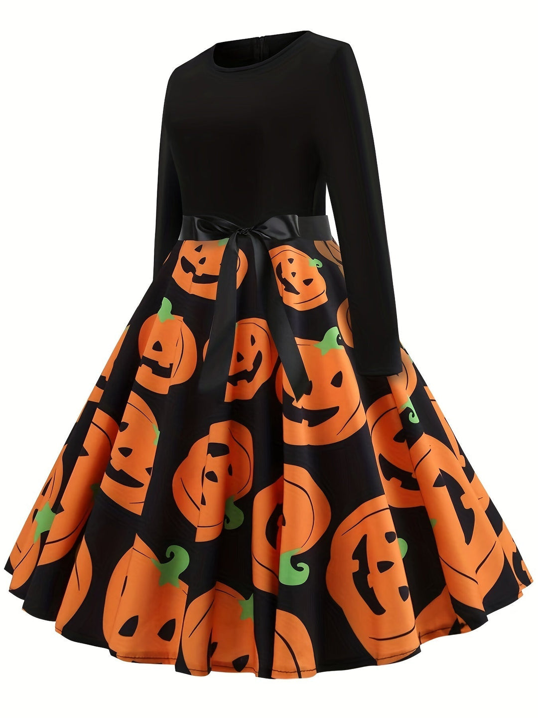 Schwarzes Vintage Halloween-Schwingkleid - Eva