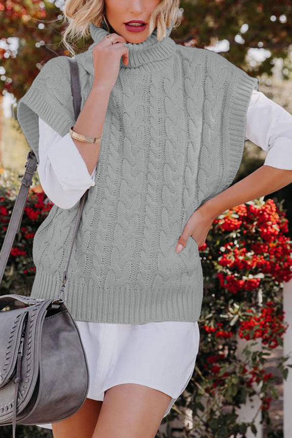 Heidi-Mode | Natalia Kabel Kurzarm Rollkragenpullover