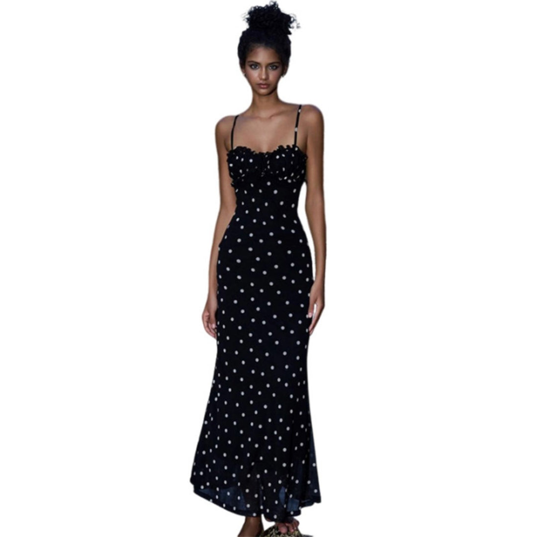 Heidi Mode | Kleid mit gepunkteten Strapsen mit Neckholder