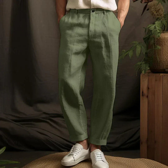 Heidi-Mode | Herren Leinenhose Luftige Sommerhose mit Regulärer Passform