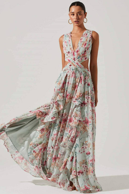luchtige maxi-jurk met bloemenprint