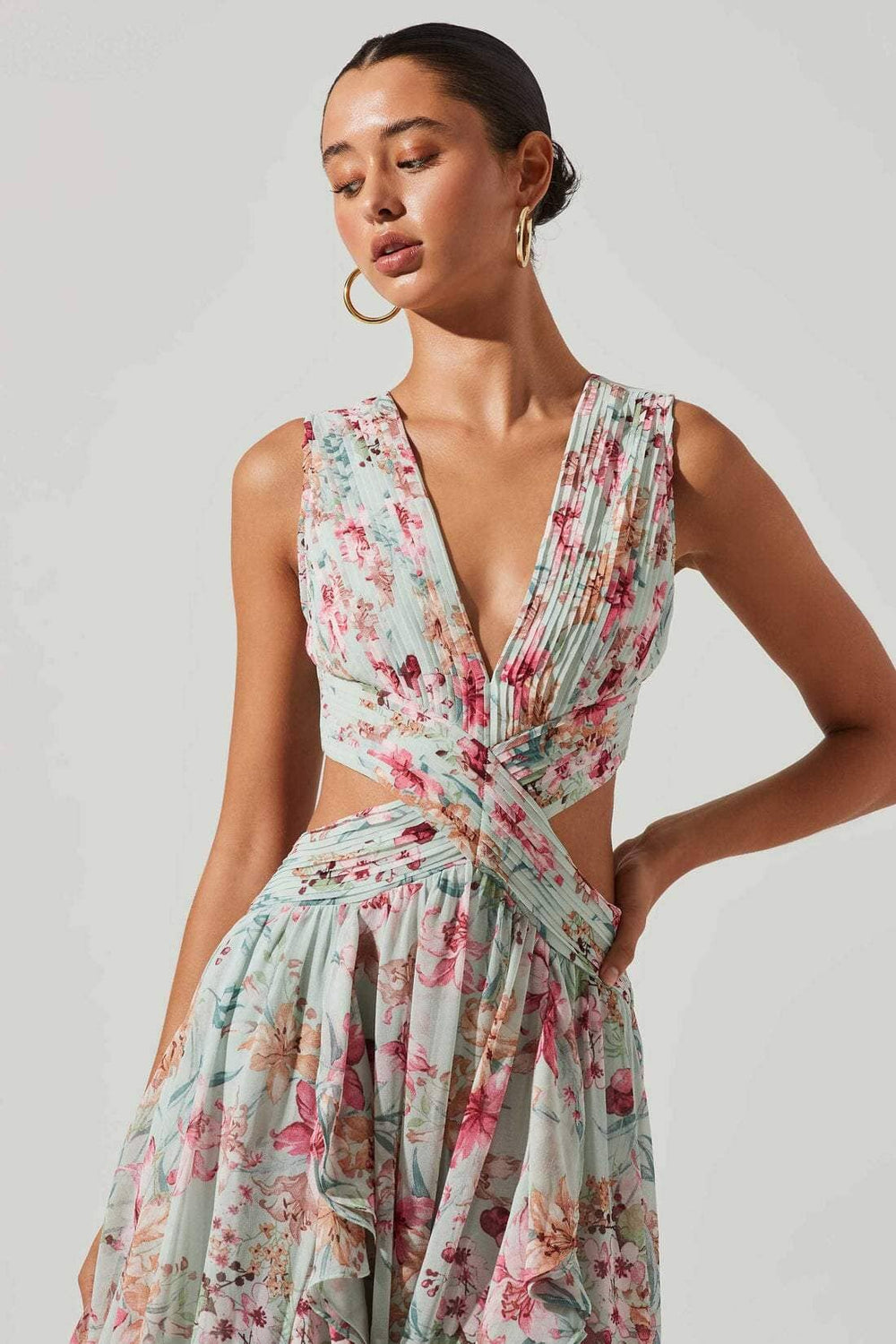luchtige maxi-jurk met bloemenprint