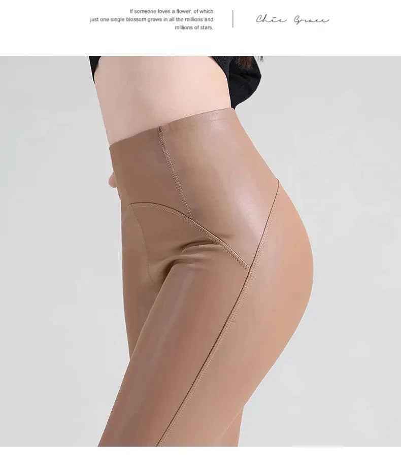 Heidi-Mode | Knöchellange Vegane Lederleggings