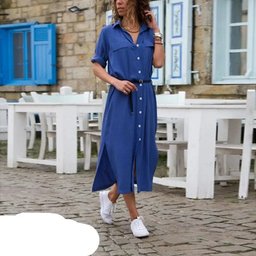 Heidi-Mode | Lässiges Hemdkleid Mit Knöpfen