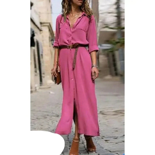 Heidi-Mode | Lässiges Hemdkleid Mit Knöpfen
