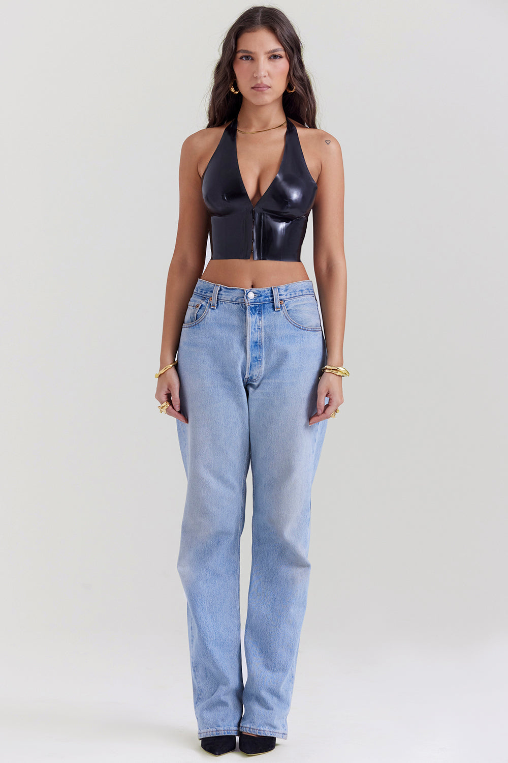 Heidi-Mode | Schwarzes Latex Grime Top