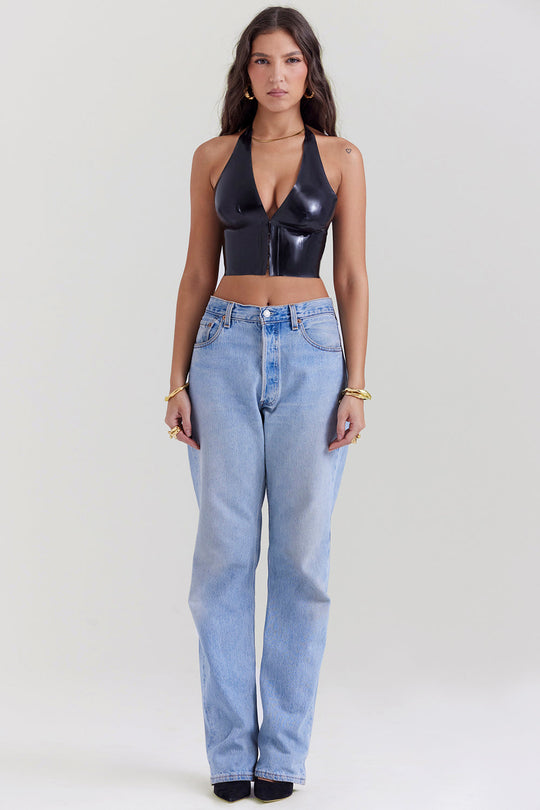 Heidi-Mode | Schwarzes Latex Grime Top
