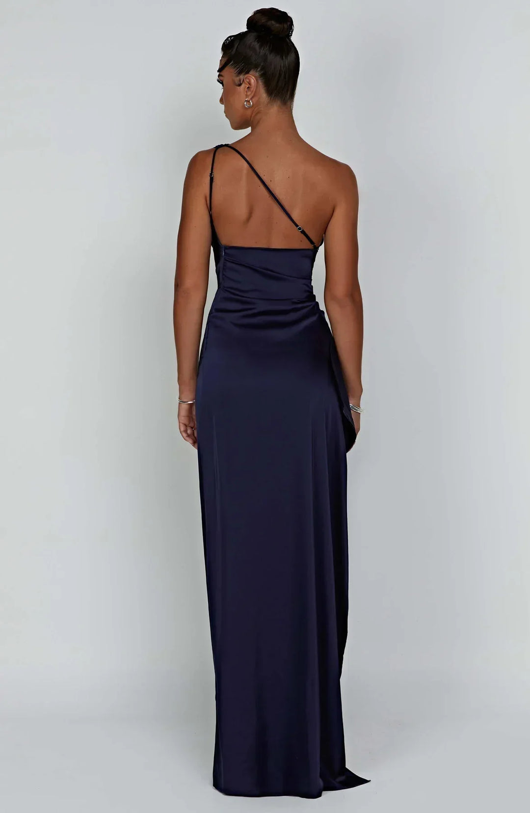 Mode Dress | Geplooide Satijnen Split Jurk