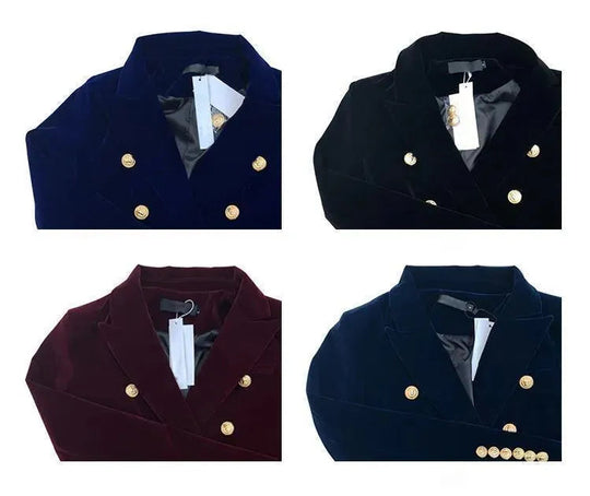 Heidi-Mode | Aristokratischer Samt Blazer Damen - Lässig - Einfarbig