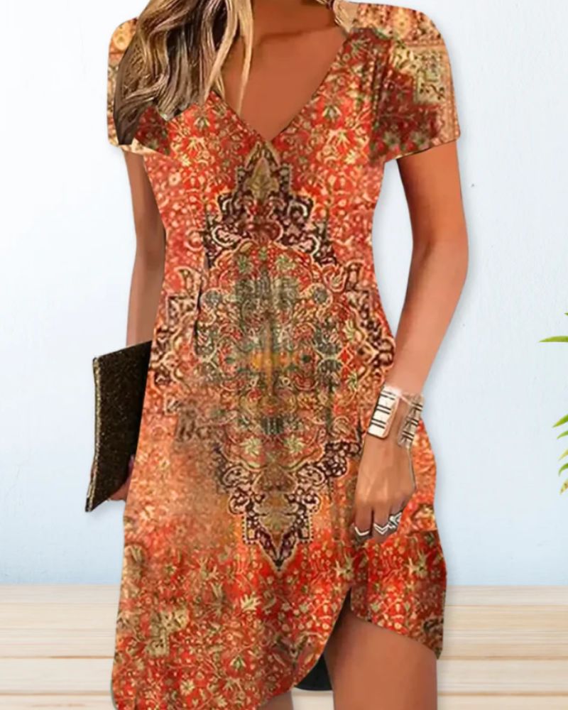 Heidi-Mode | Kurzärmeliges Sommerkleid für Frauen