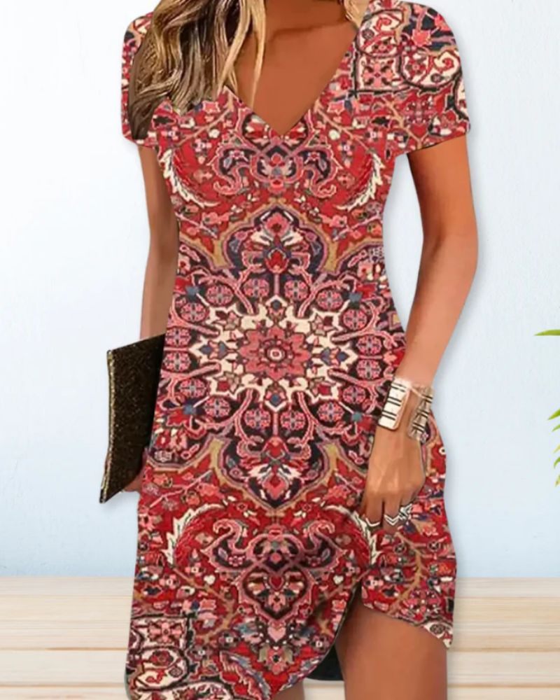 Heidi-Mode | Kurzärmeliges Sommerkleid für Frauen