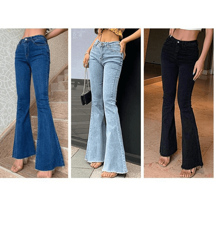 Vintage-Flare-Jeans mit hoher Taille