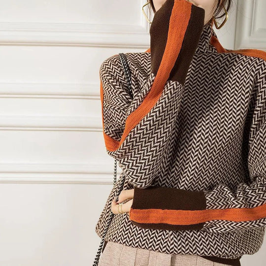 Heidi-Mode | Elegante Volle Ärmel und Warmer Rollkragenpullover