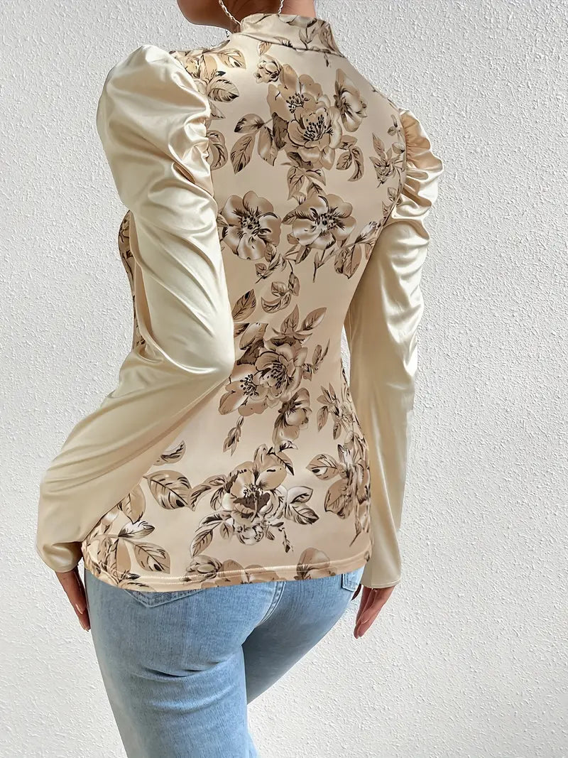 Heidi-Mode | Satinbluse mit Puffärmeln