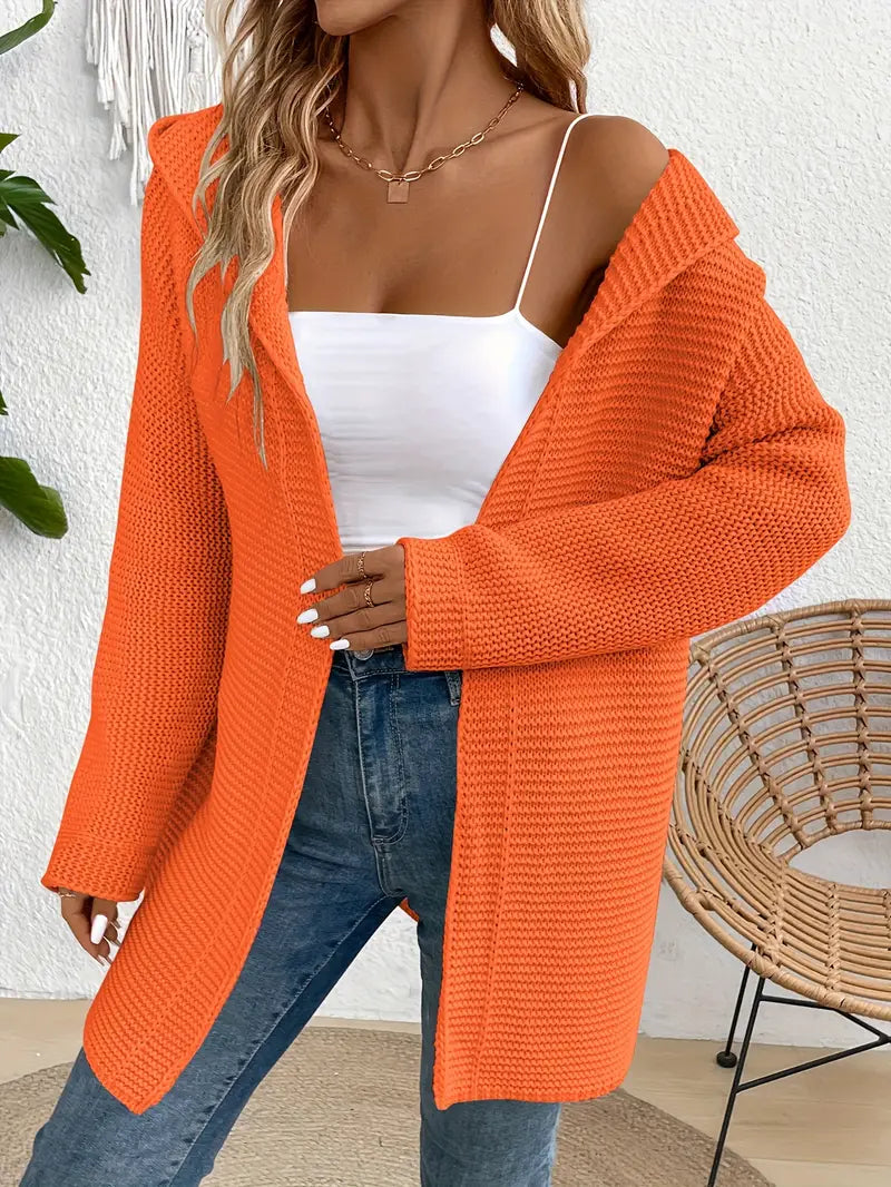 Gemütliche Eleganz Strickjacke mit Kapuze