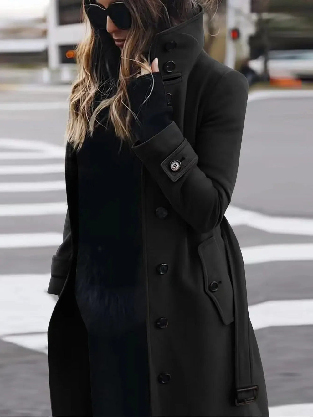 Heidi-Mode | Elegante Jacke für Damen Warmer Mantel aus Wollmischung, Enganliegendes Schnitt und Stilvoller Langer Mantel