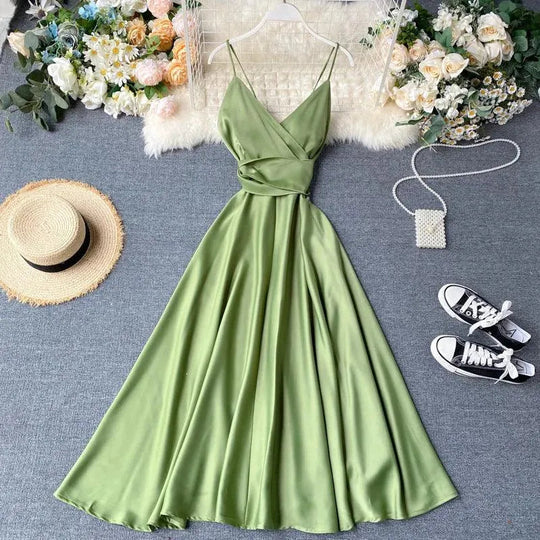Heidi-Mode | Goddess Ankle Binding Taille Kleid