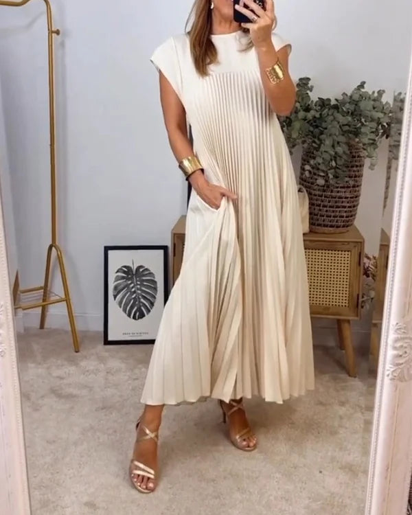 Kurzärmliges Plisseekleid