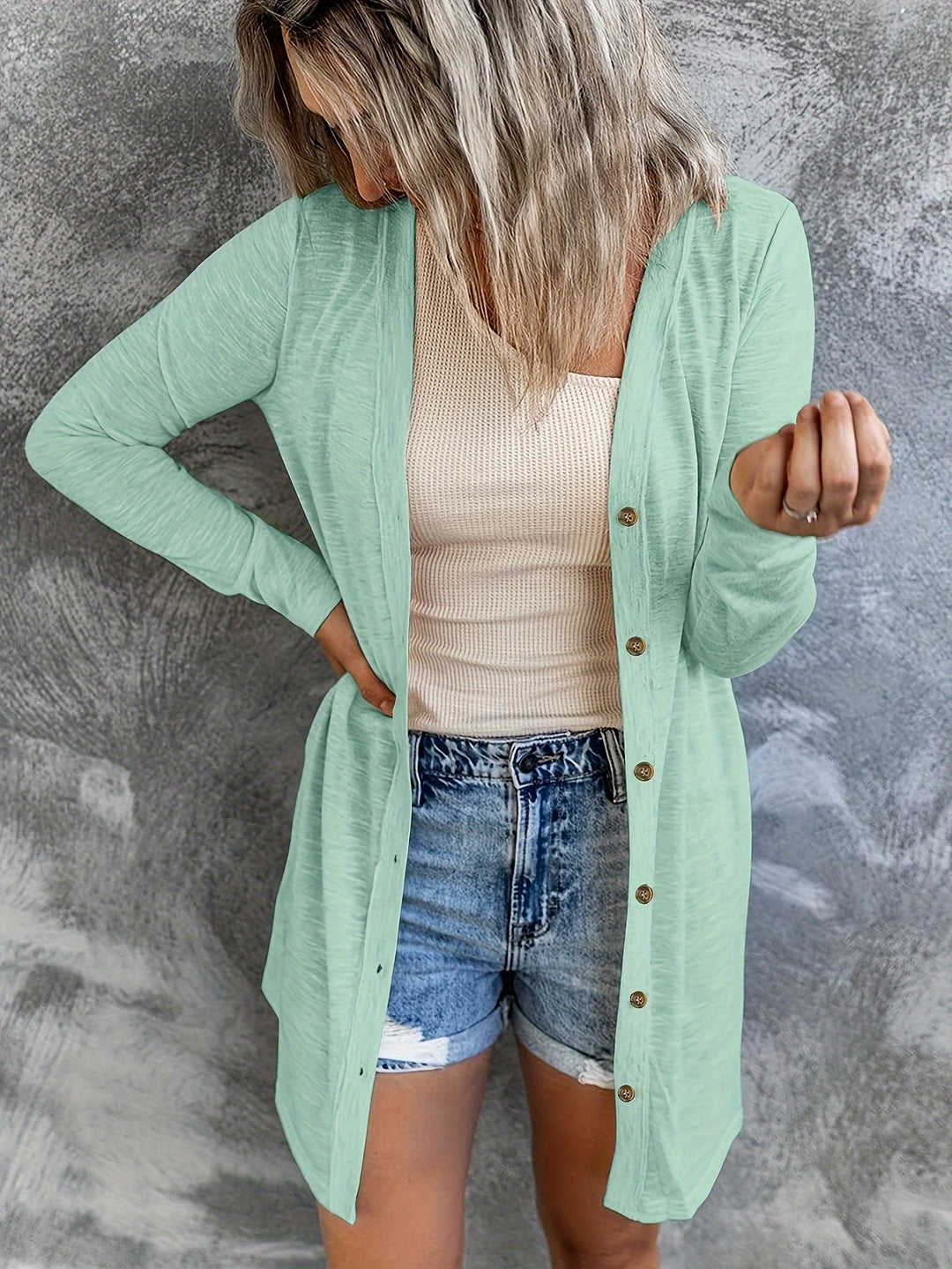 Heidi-Mode | Leichte Sommer Strickjacke Damen mit Knöpfen