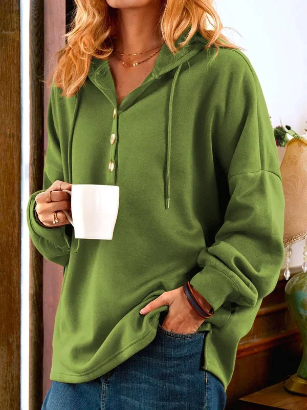 Eleganter Sweatshirt mit Knöpfen