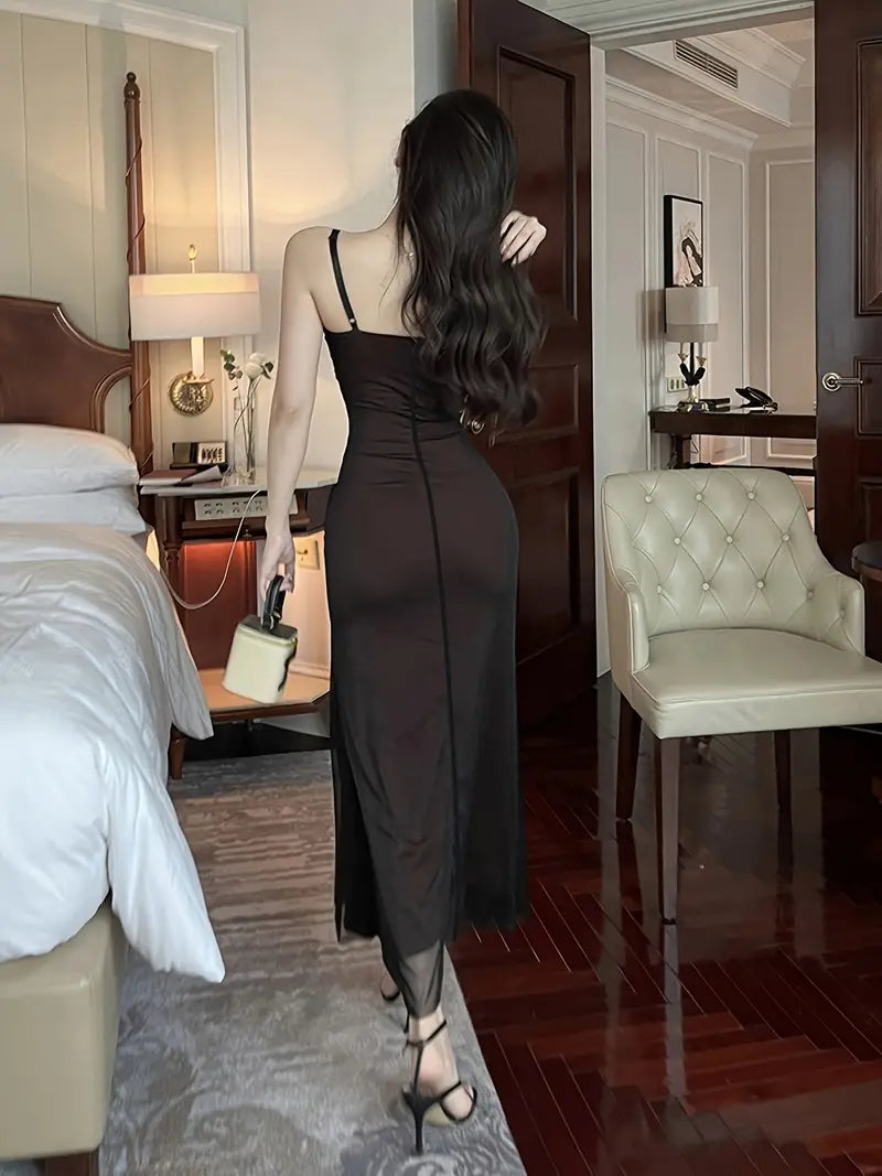 Heidi-Mode | Midi Kleid Glamour Stil Ohne Ärmel