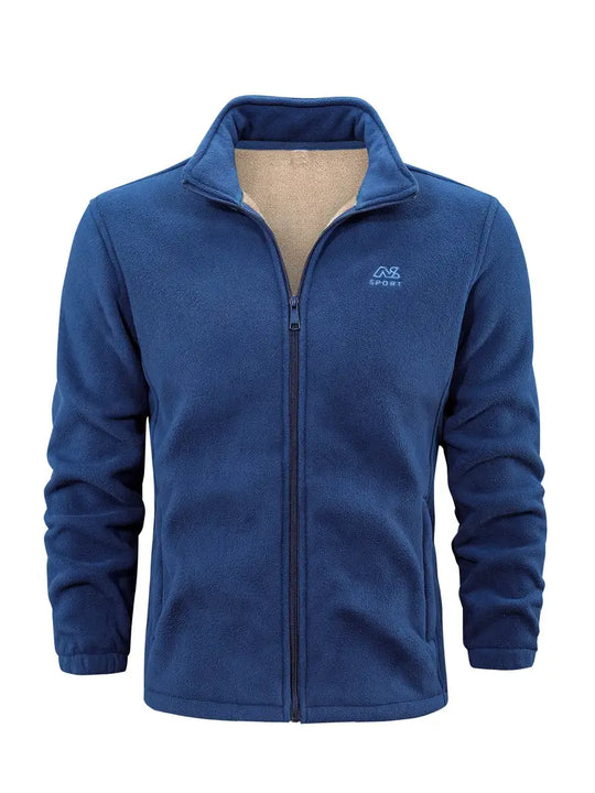 Heidi-Mode - Herren Warme Fleecejacke mit Stehkragen - Komfortable Reißverschlussjacke für Herbst und Winter