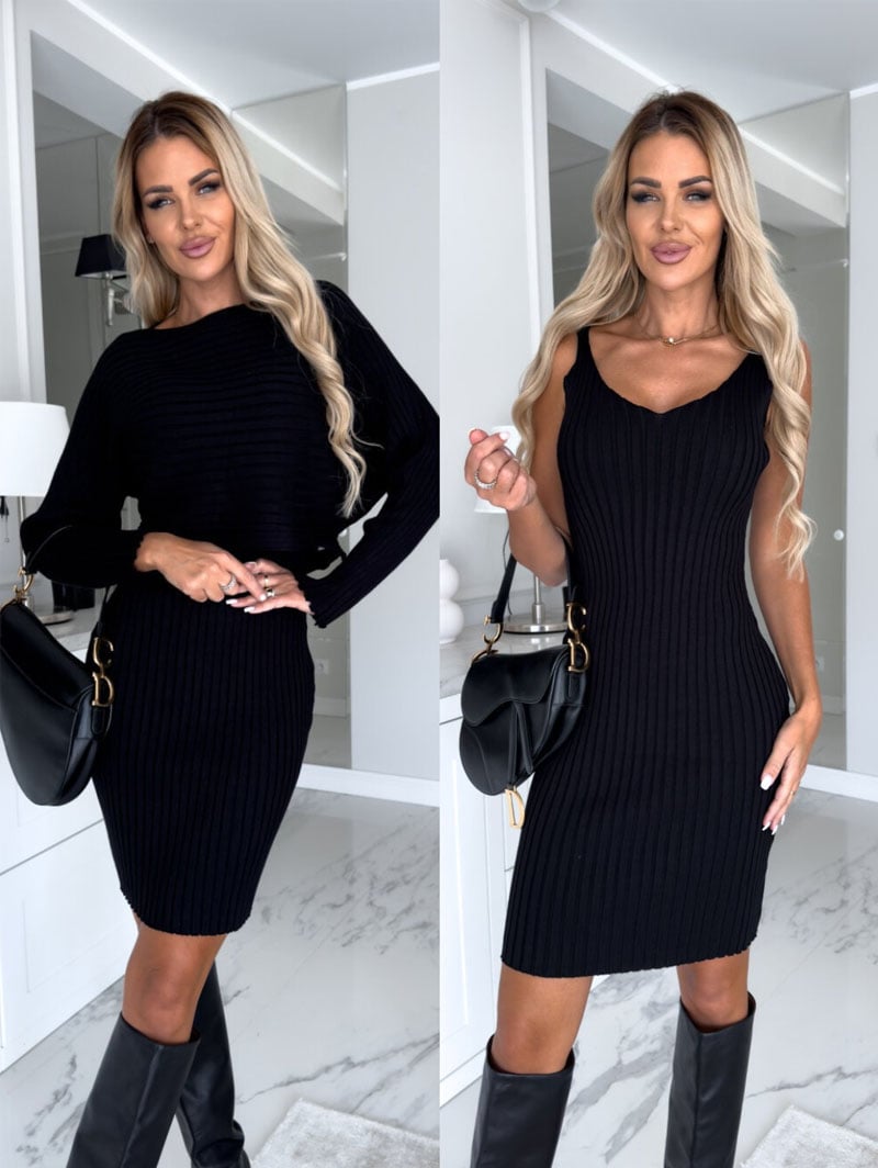 Gebreide Pullover Sweater en Cami Dress Set