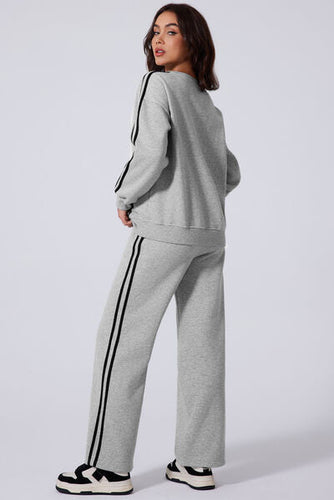 Heidi-Mode | Seitlich Gestreiftes Rundhals-Top und Active Set mit Hose