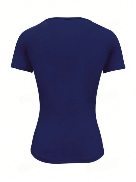 Heidi-Mode | Rundhalsausschnitt Kurzarm T-Shirt