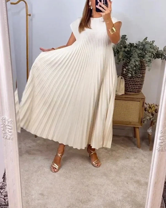 Kurzärmliges Plisseekleid