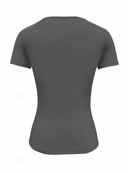 Heidi-Mode | Rundhalsausschnitt Kurzarm T-Shirt