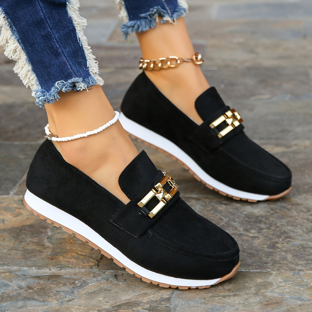 Heidi-Mode | Lässig Loafers mit Ketten Dekoration