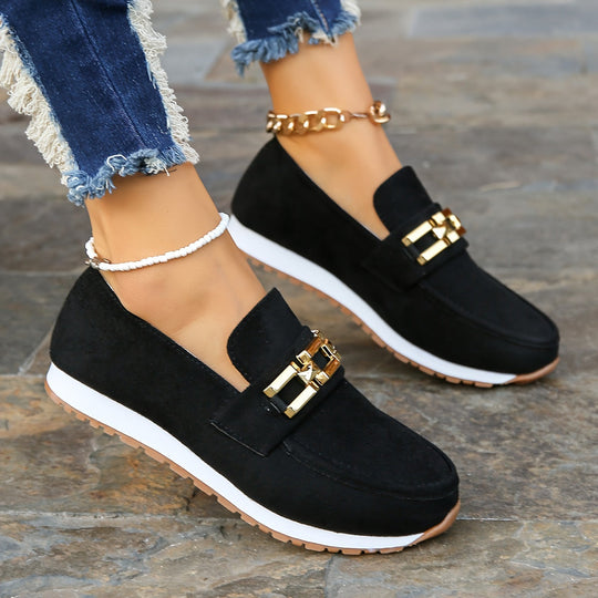 Heidi-Mode | Lässig Loafers mit Ketten Dekoration