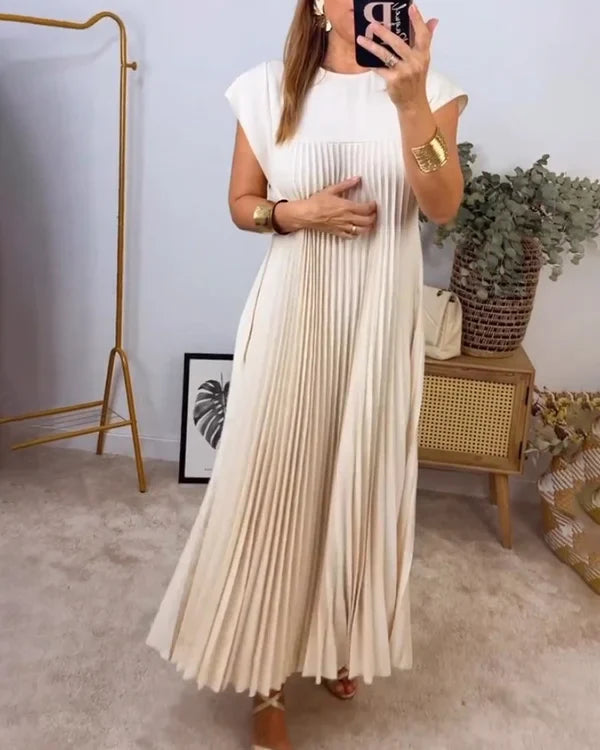 Kurzärmliges Plisseekleid