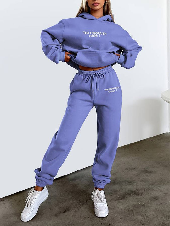 Heidi-Mode - Schick und Lässig Herbst Sweatpants & Sweater Set für Frauen