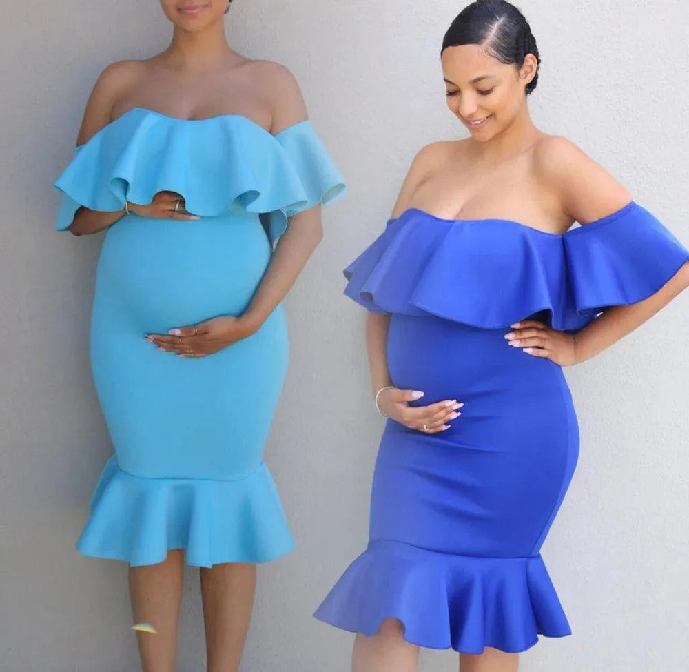 Heidi-Mode | Maternity dress with elastic frills for pregnant women