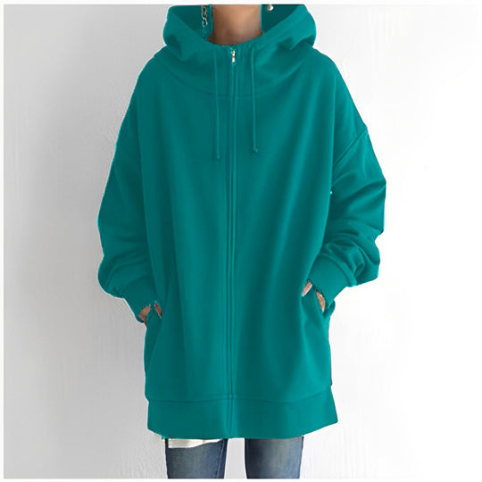 Heidi-Mode | Kuscheliger Fleece-Pullover mit Kapuze und Reißverschluss