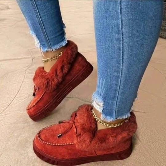 Heidi-Mode | Flauschige Damen Fellschuhe Perfekter Komfort für Die Kalte Jahreszeit