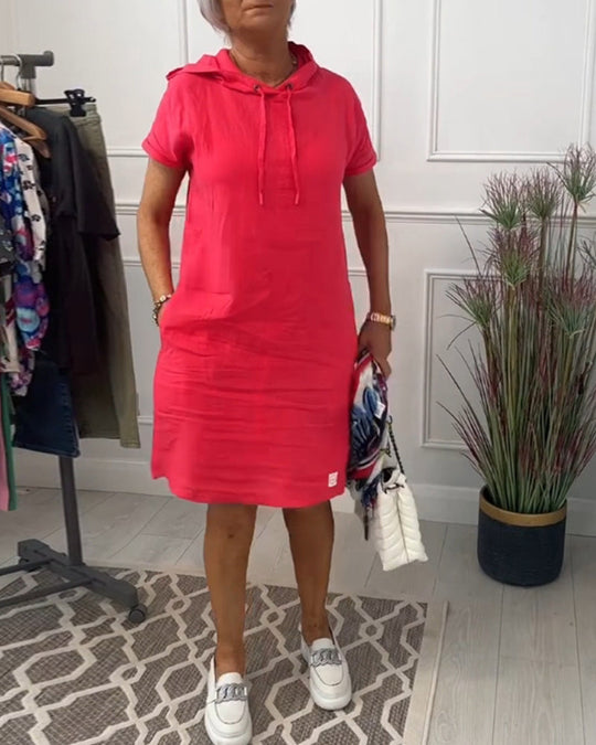 Heidi-Mode | Kurzärmliges Freizeitkleid mit Kapuze